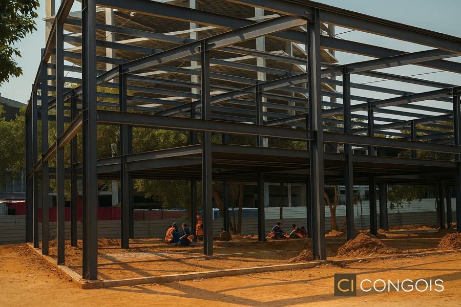 Obra CONGOIS — estrutura de aço